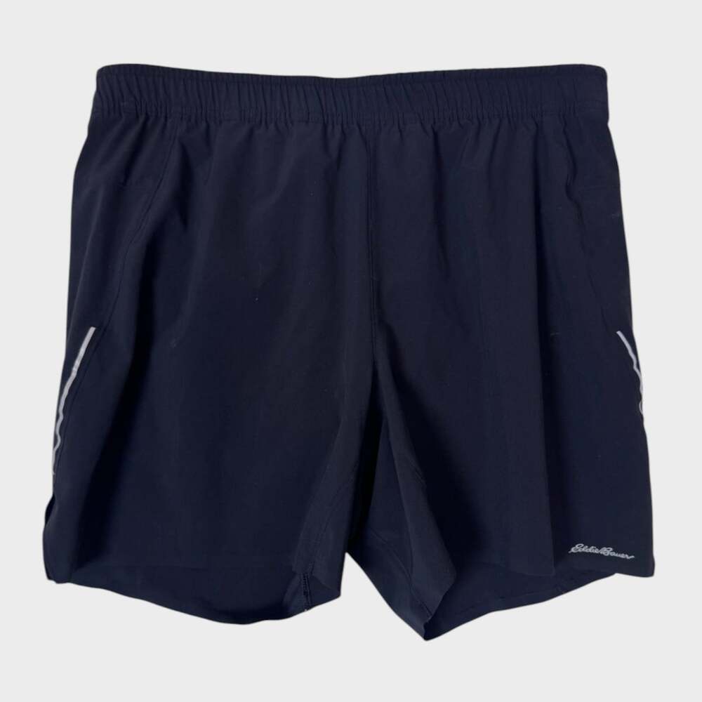 Eddie Bauer Mens Large Black Running Shorts Lined Drawstring
